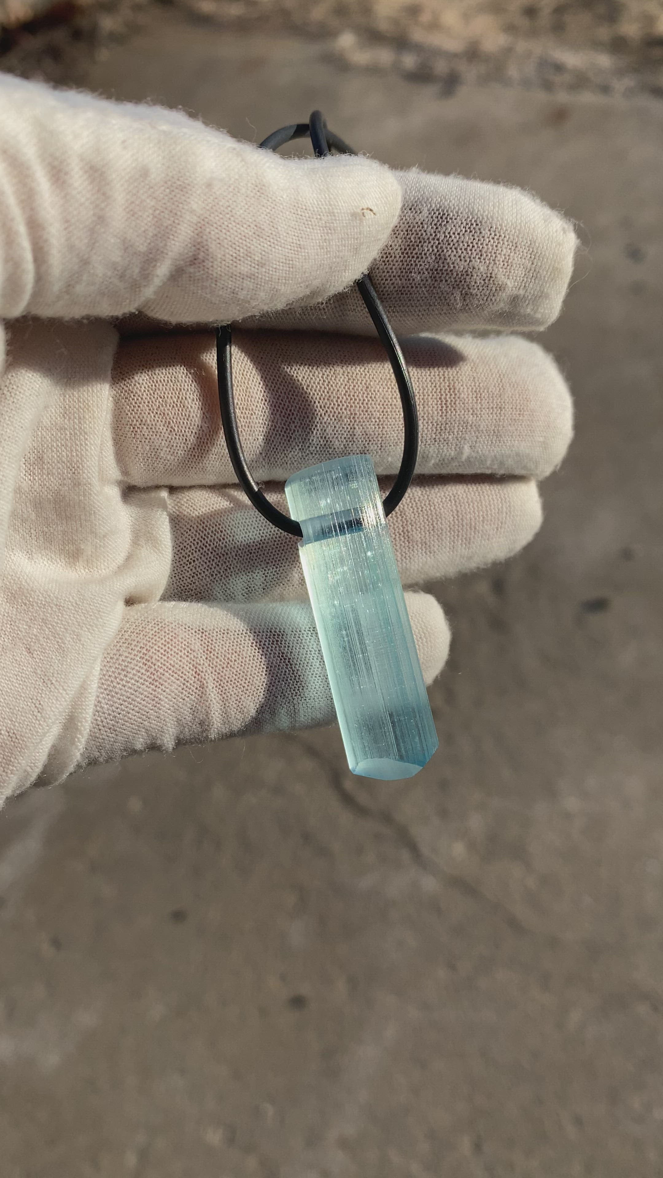 Diggerite “Paraiba” tourmaline pendant
