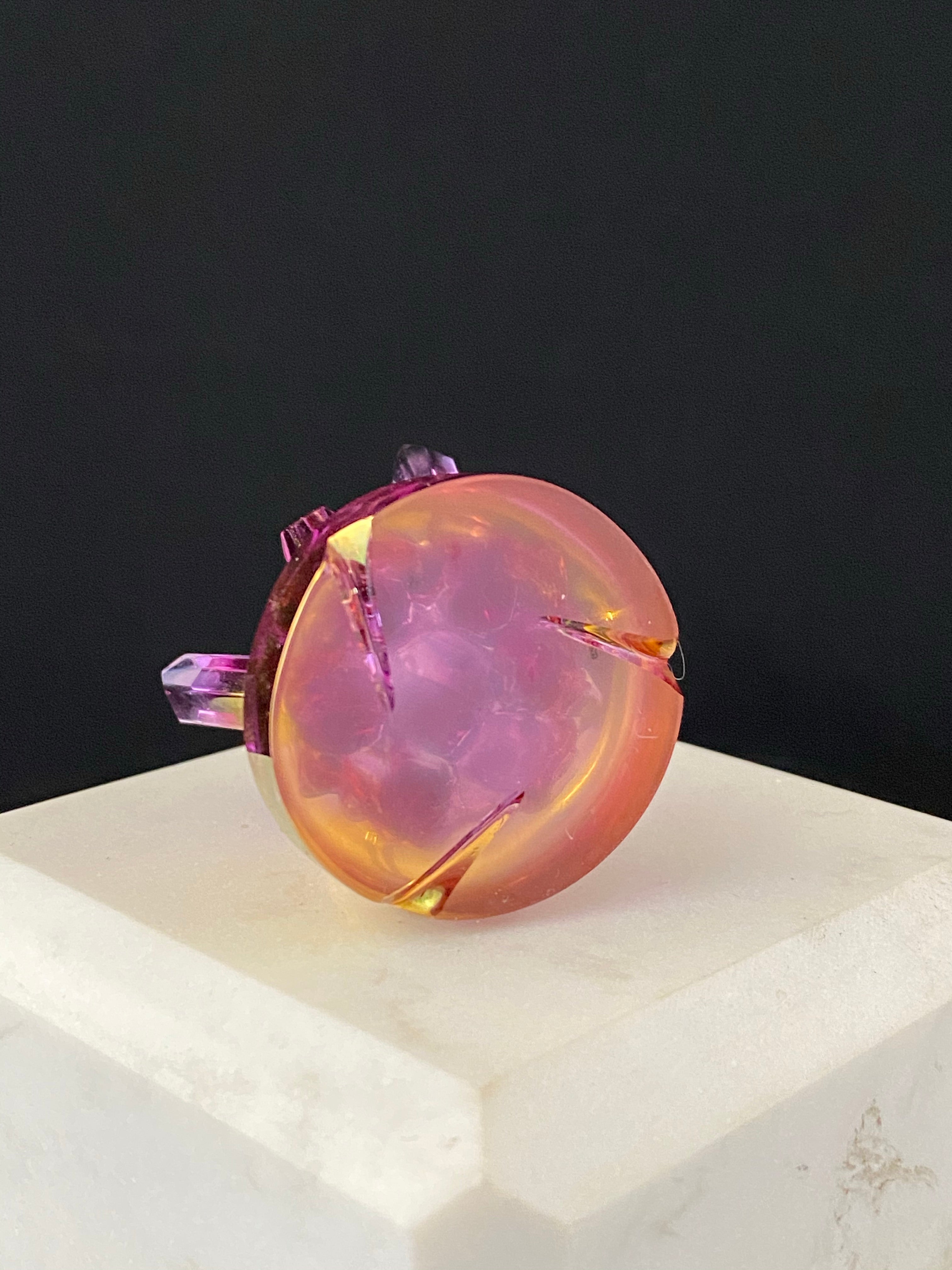 Golden Amethyst Cluster spinner cap