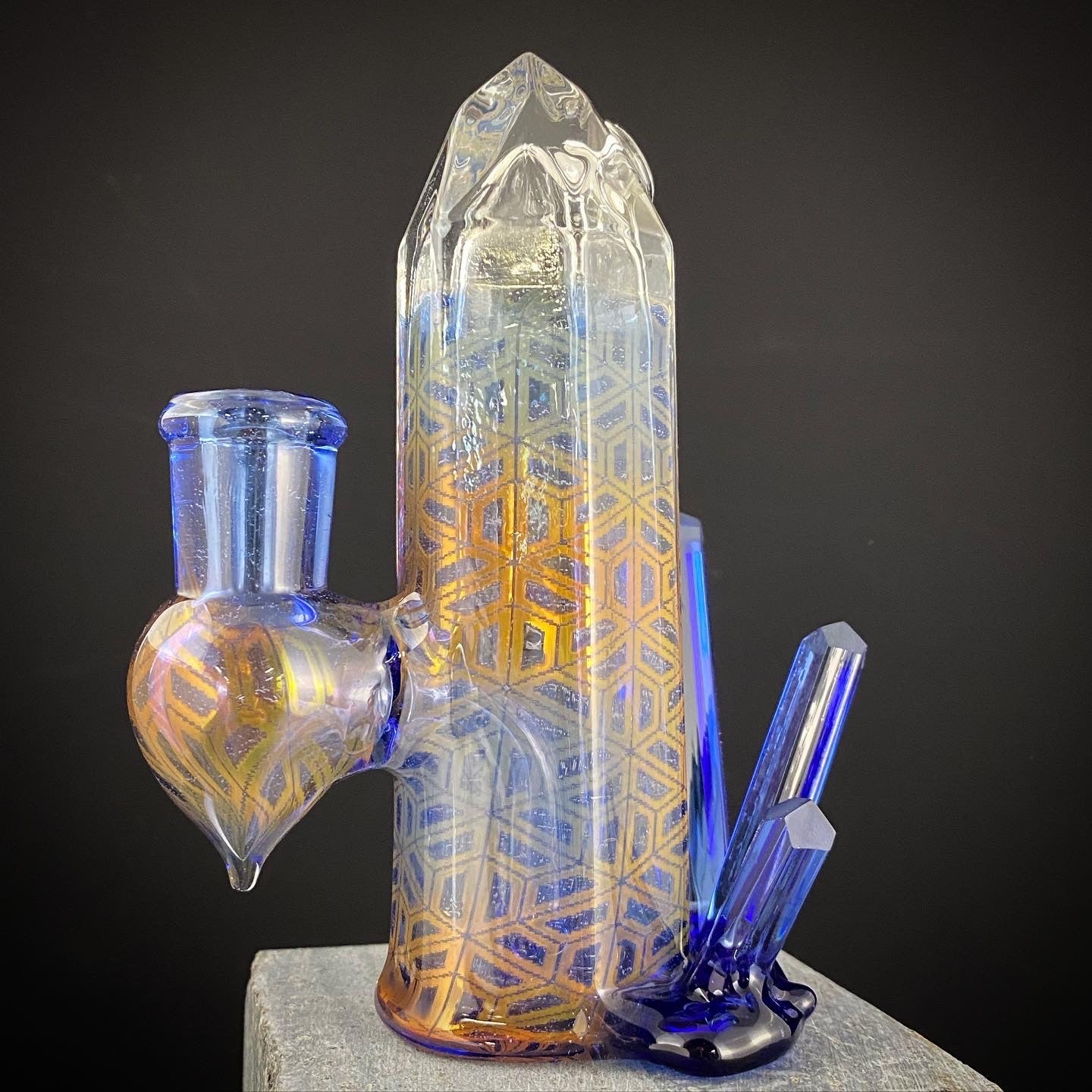 Iolite hex tattoo cluster