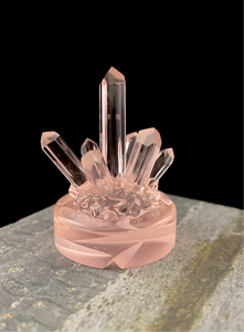 Rose quartz cluster spinner cap