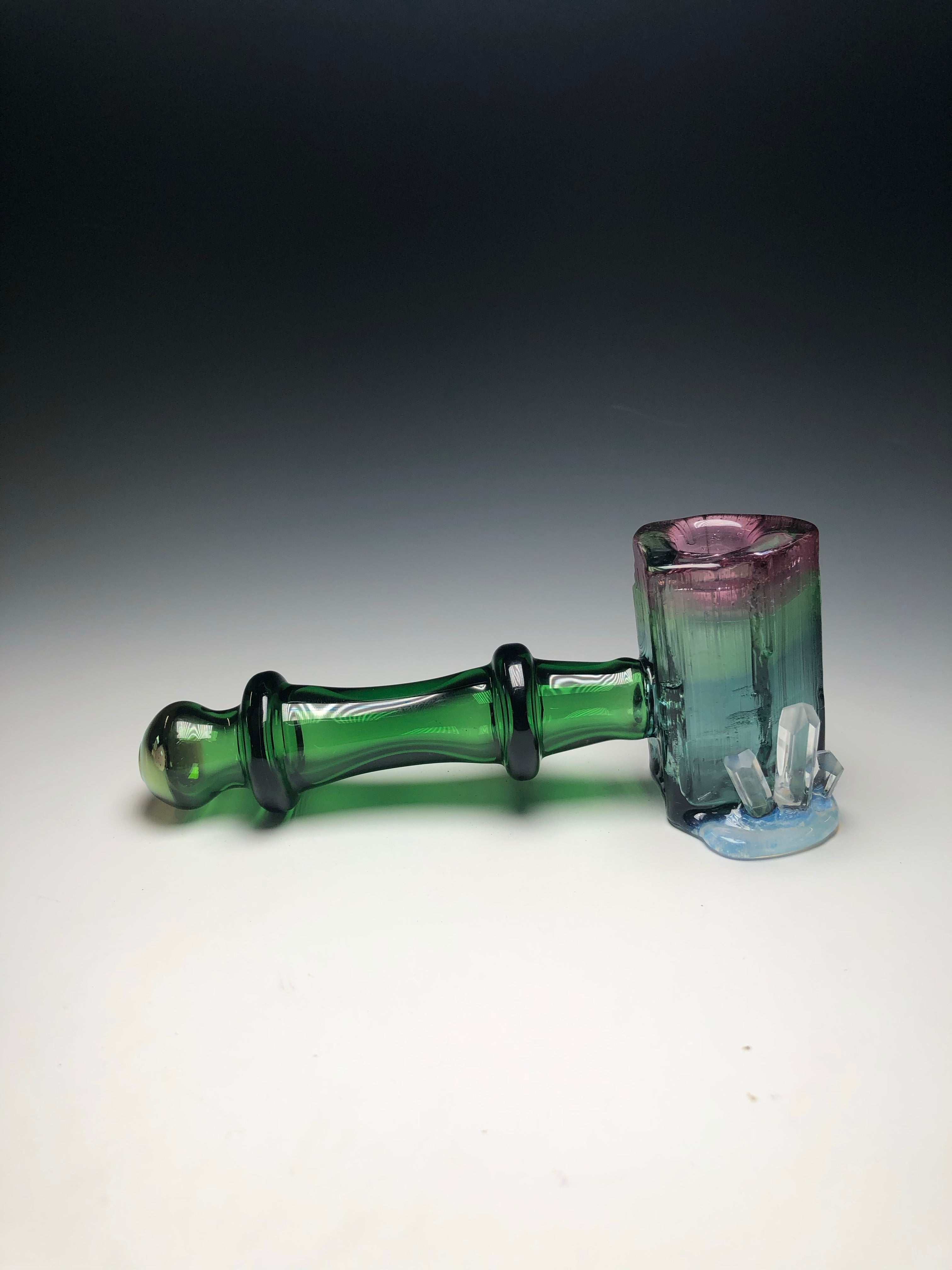 Watermelon Tourmaline cluster dry hammer