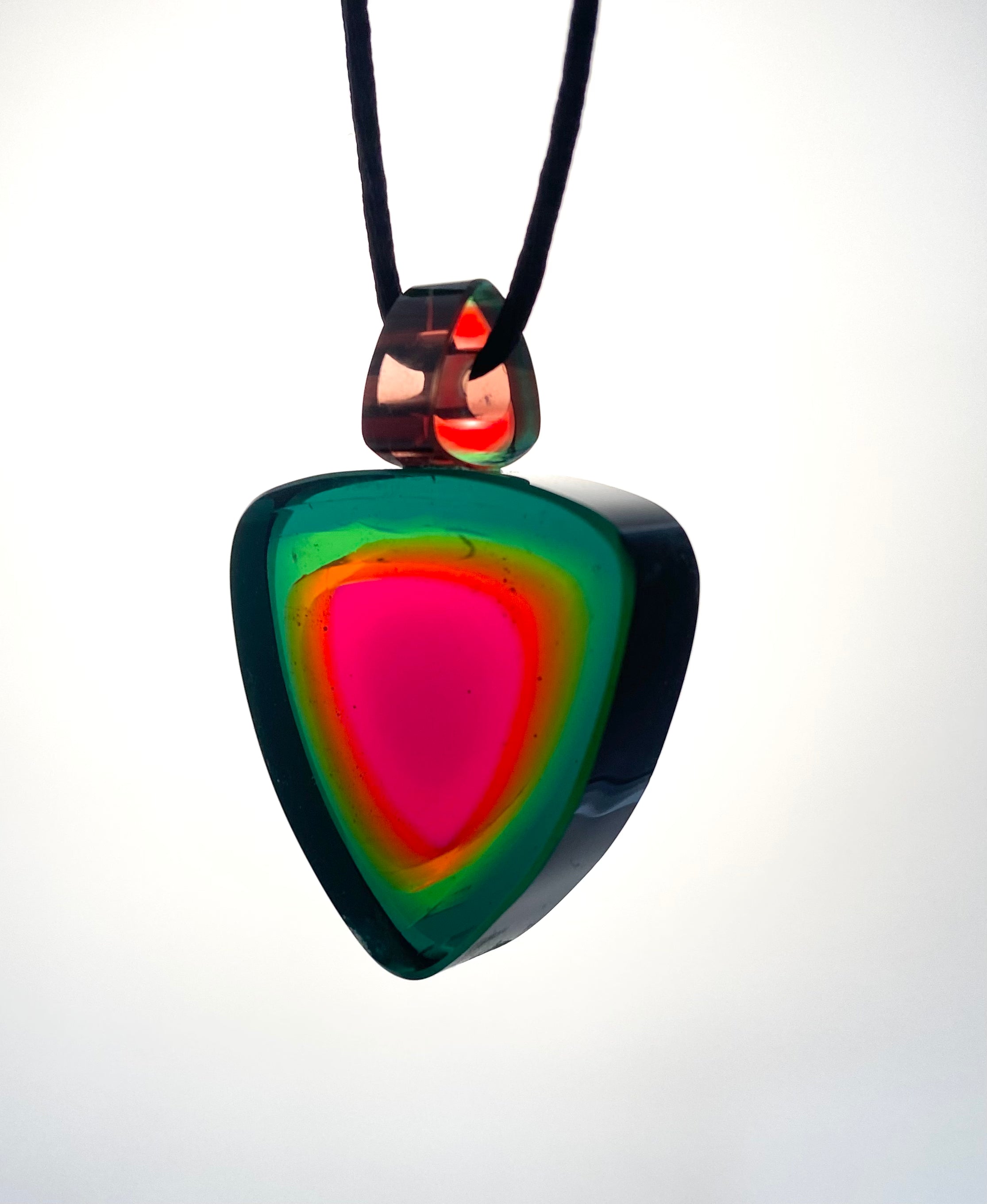 Watermelon tourmaline slice Pendant