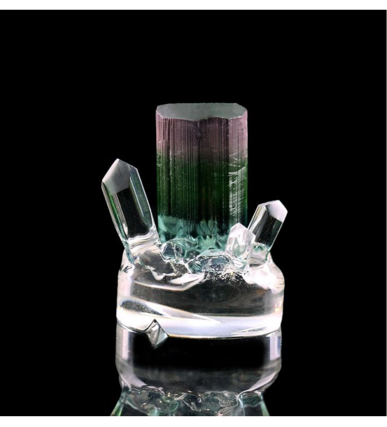 Watermelon tourmaline spinner cap