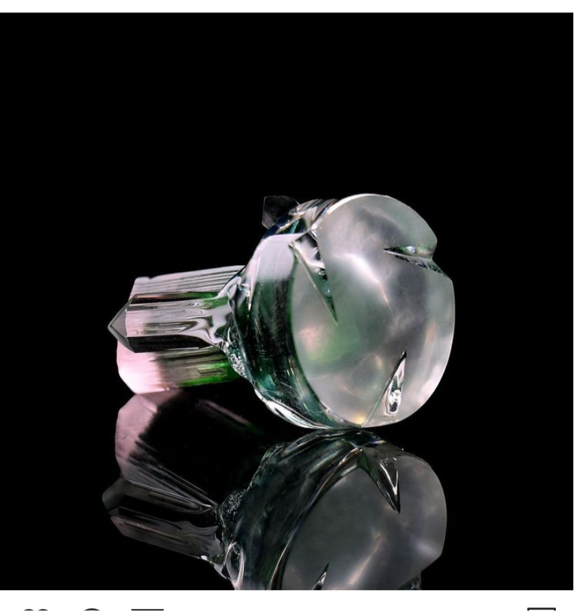 Watermelon tourmaline spinner cap