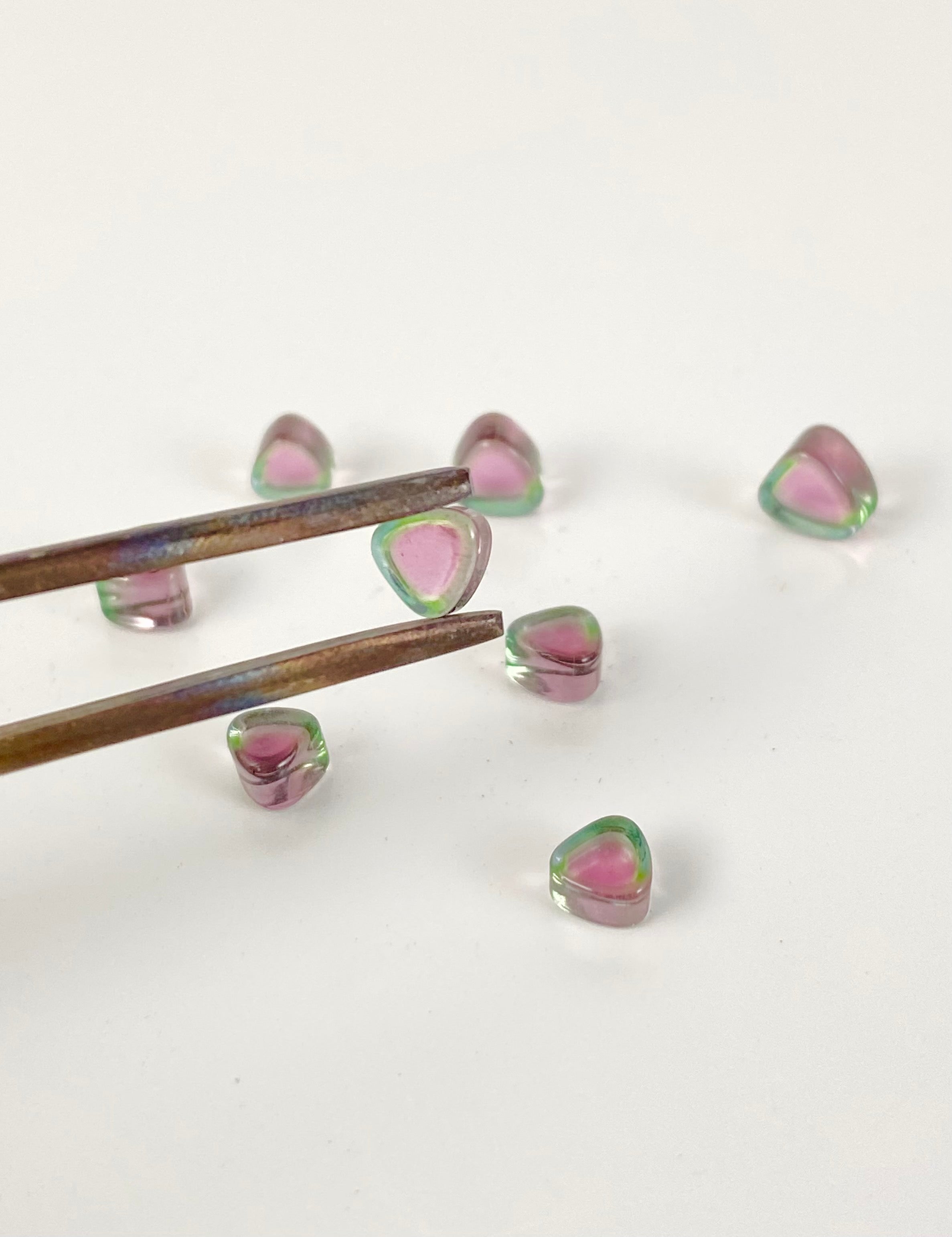 Watermelon Tourmaline Slice Pearls