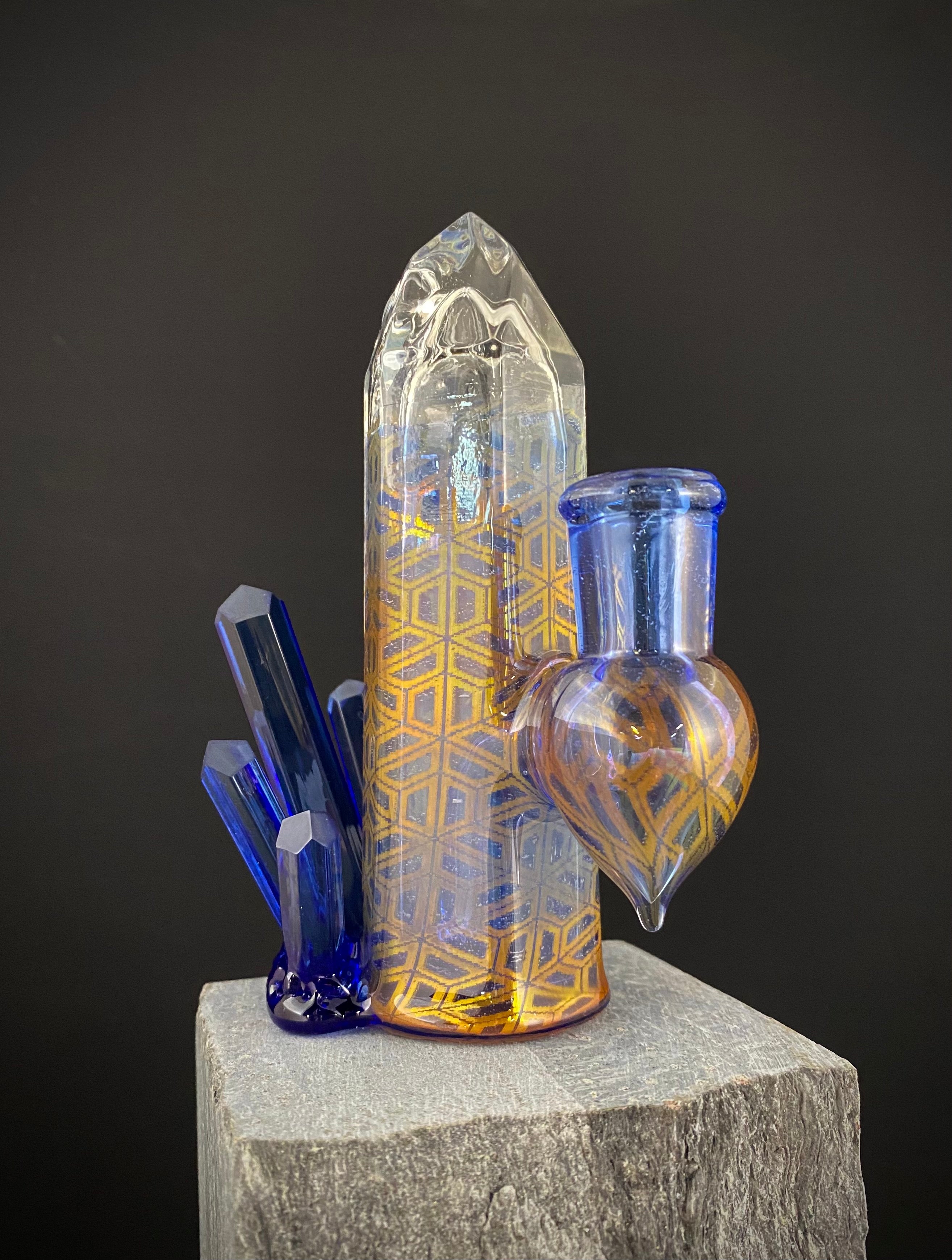 Iolite hex tattoo cluster