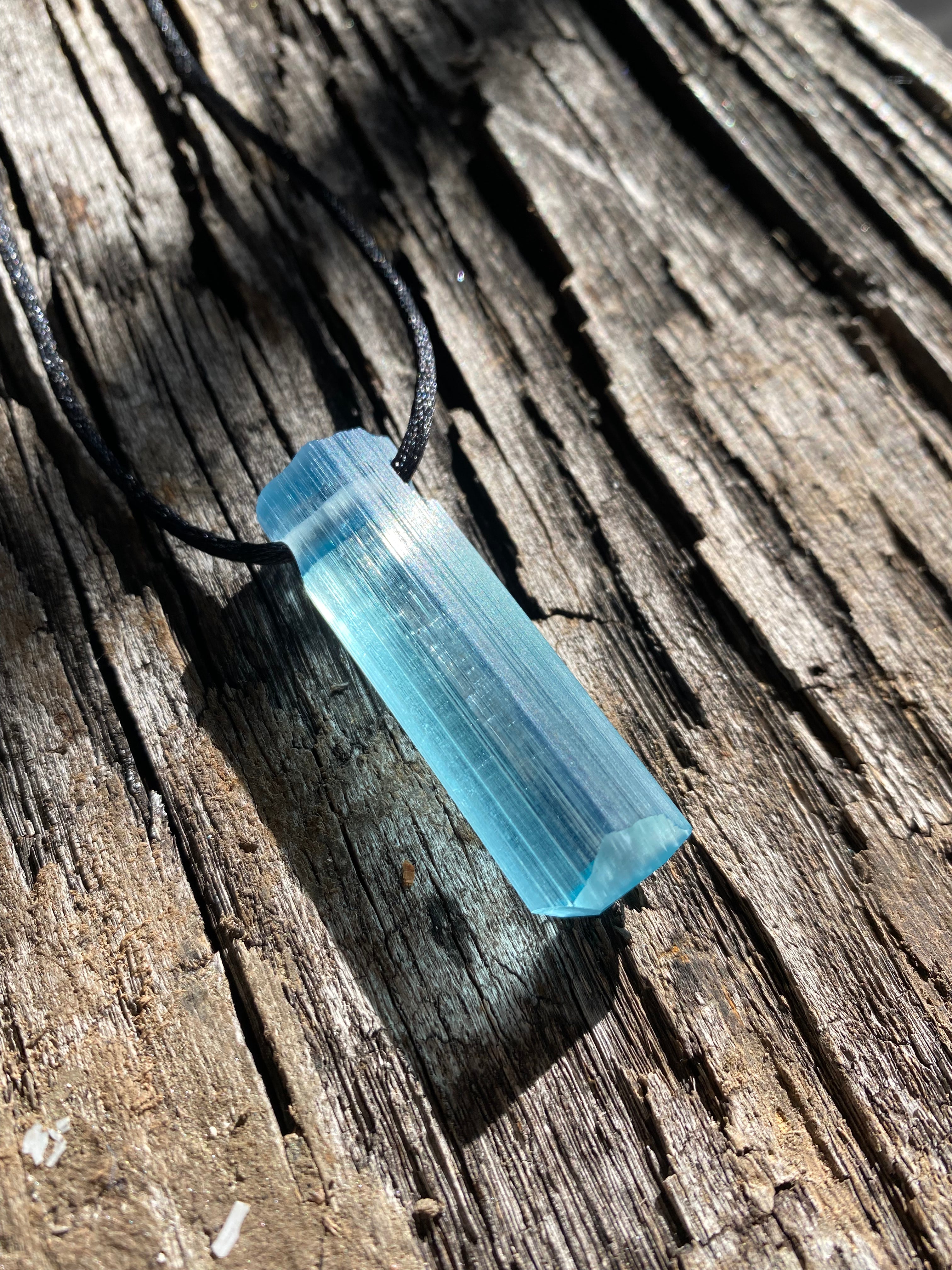 Diggerite “Paraiba” tourmaline pendant