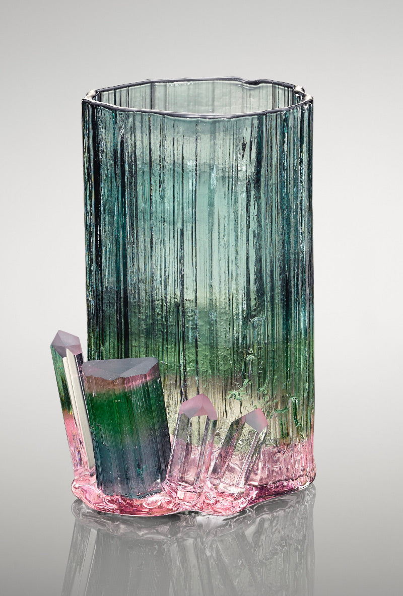 Tourmaline cluster glass