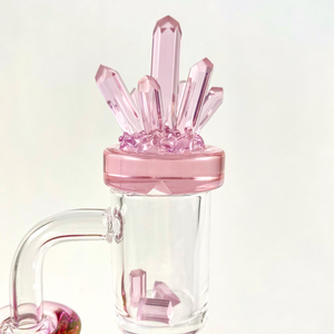 Rose quartz cluster spinner cap
