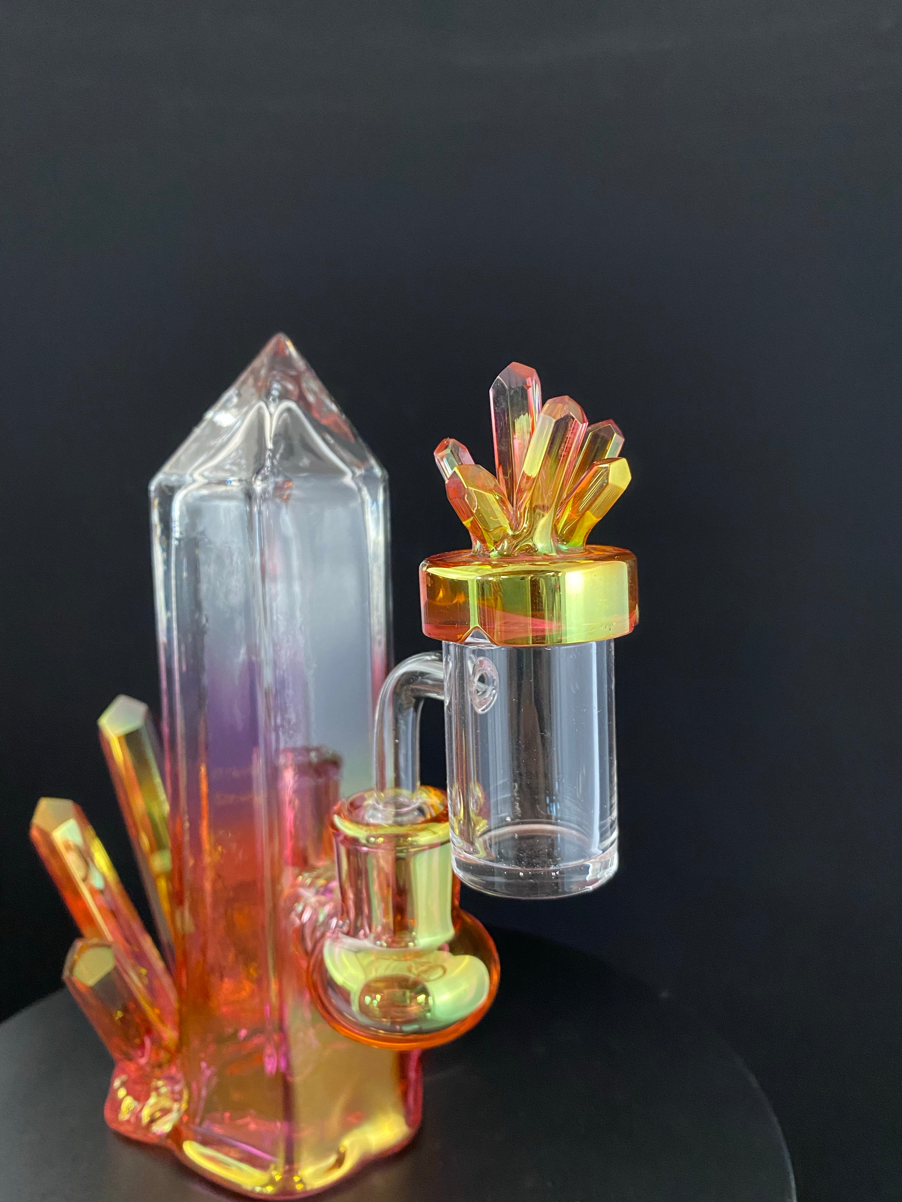 Golden Crystal Cluster Spinner cap