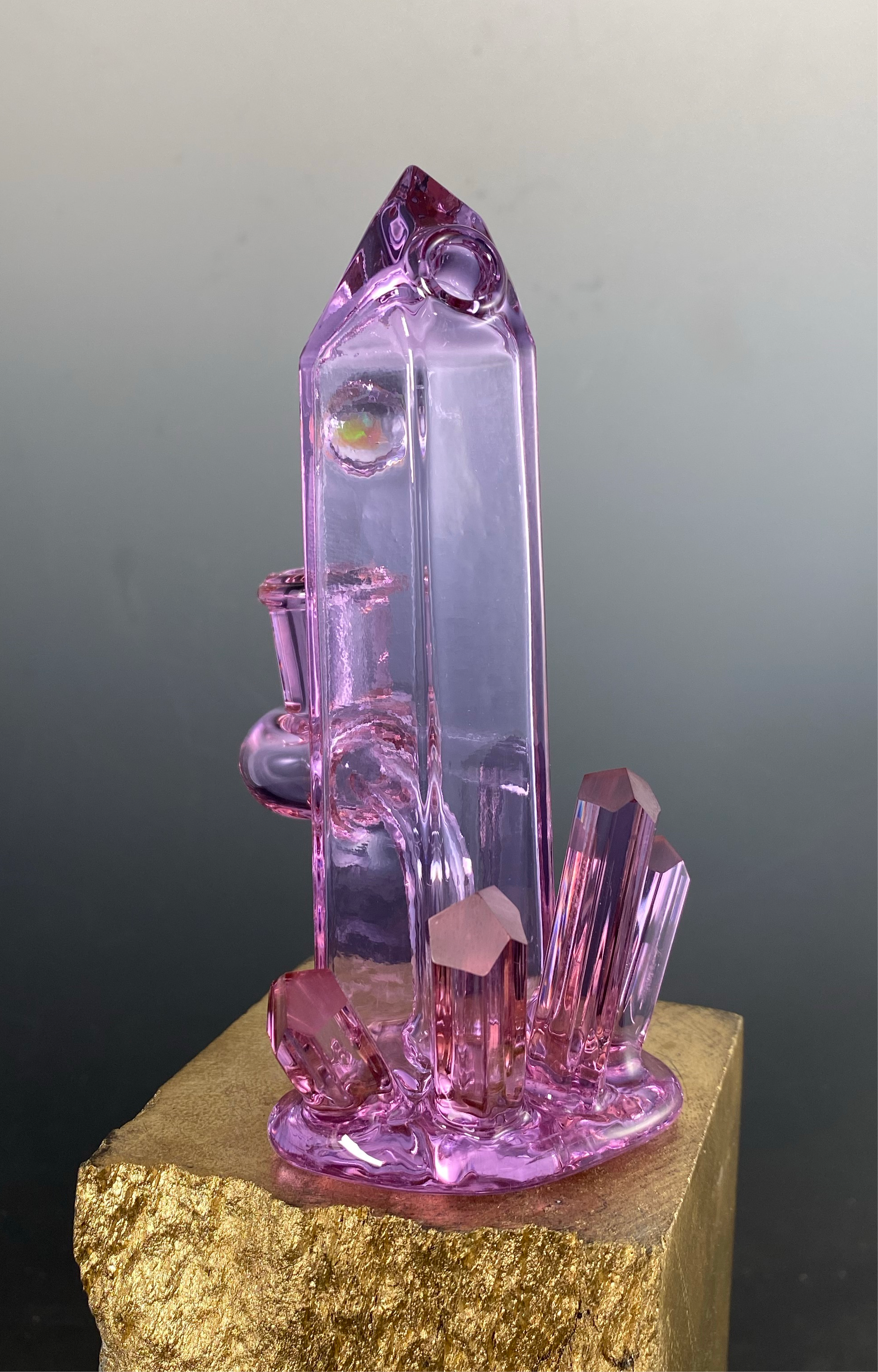 Amethyst cluster with opal