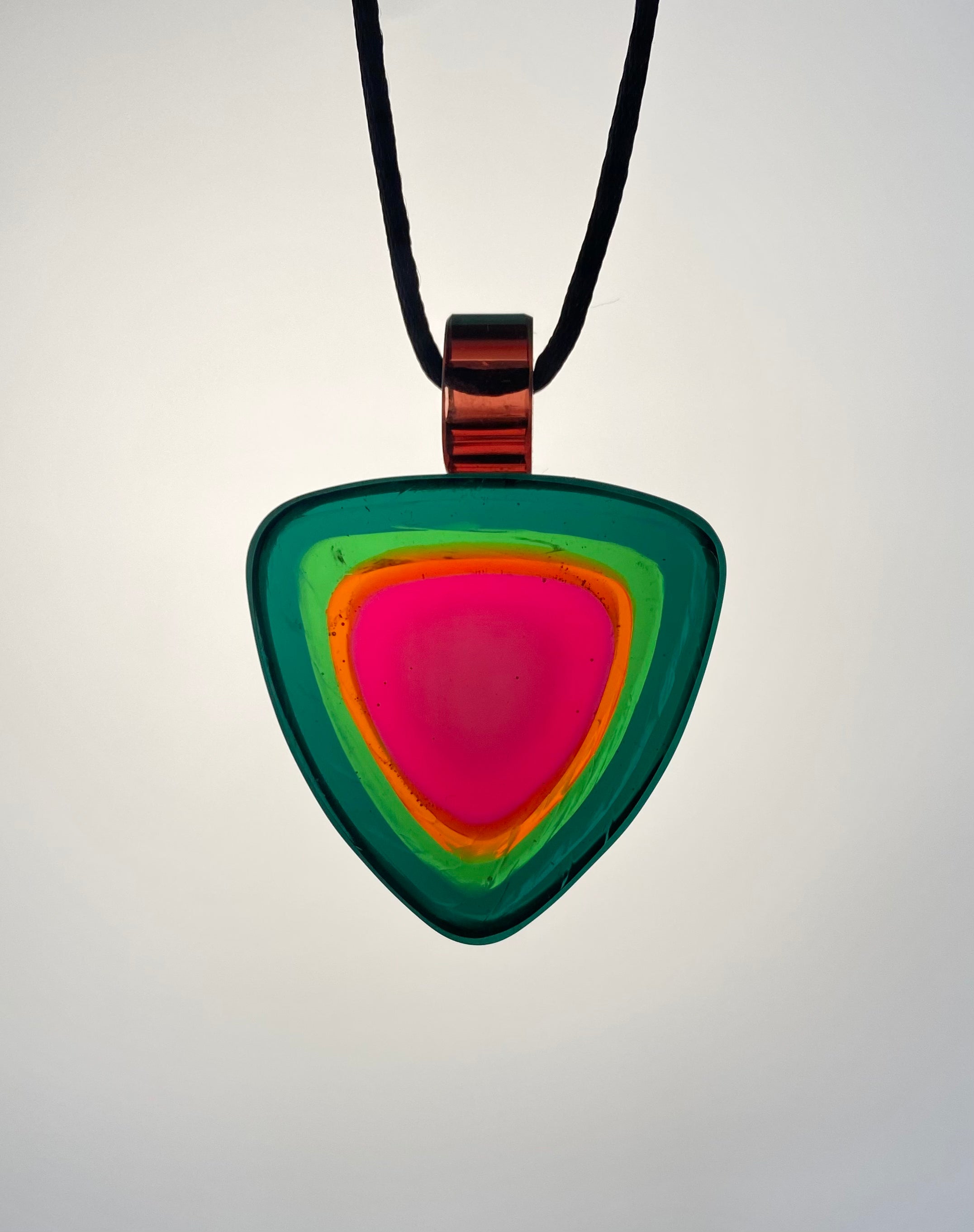 Watermelon tourmaline slice Pendant