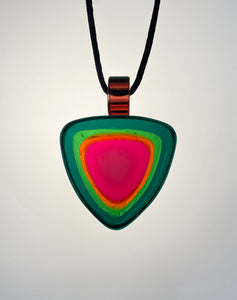 Watermelon tourmaline slice Pendant