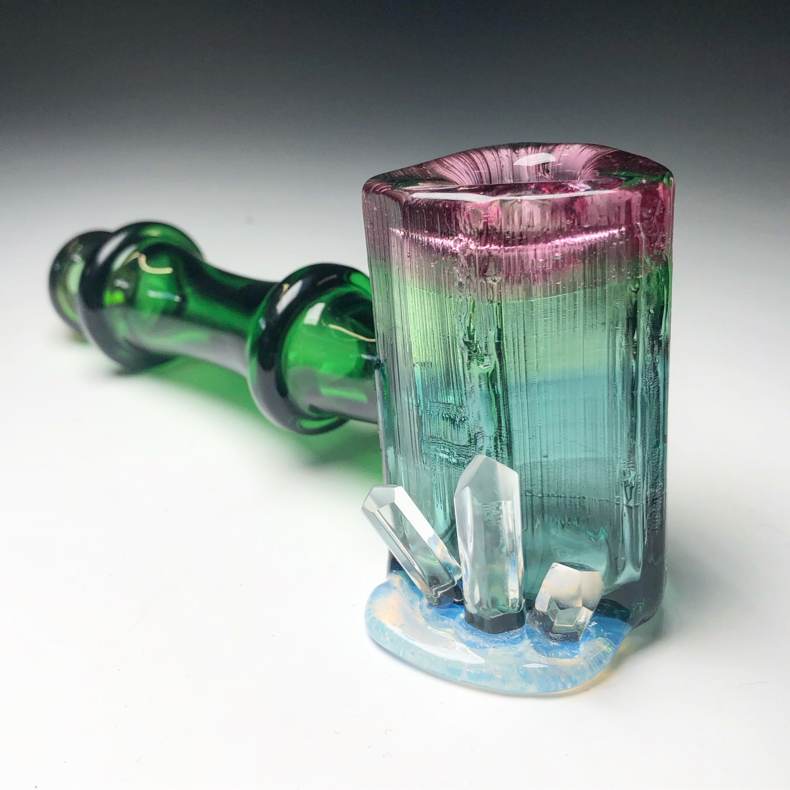 Watermelon Tourmaline cluster dry hammer