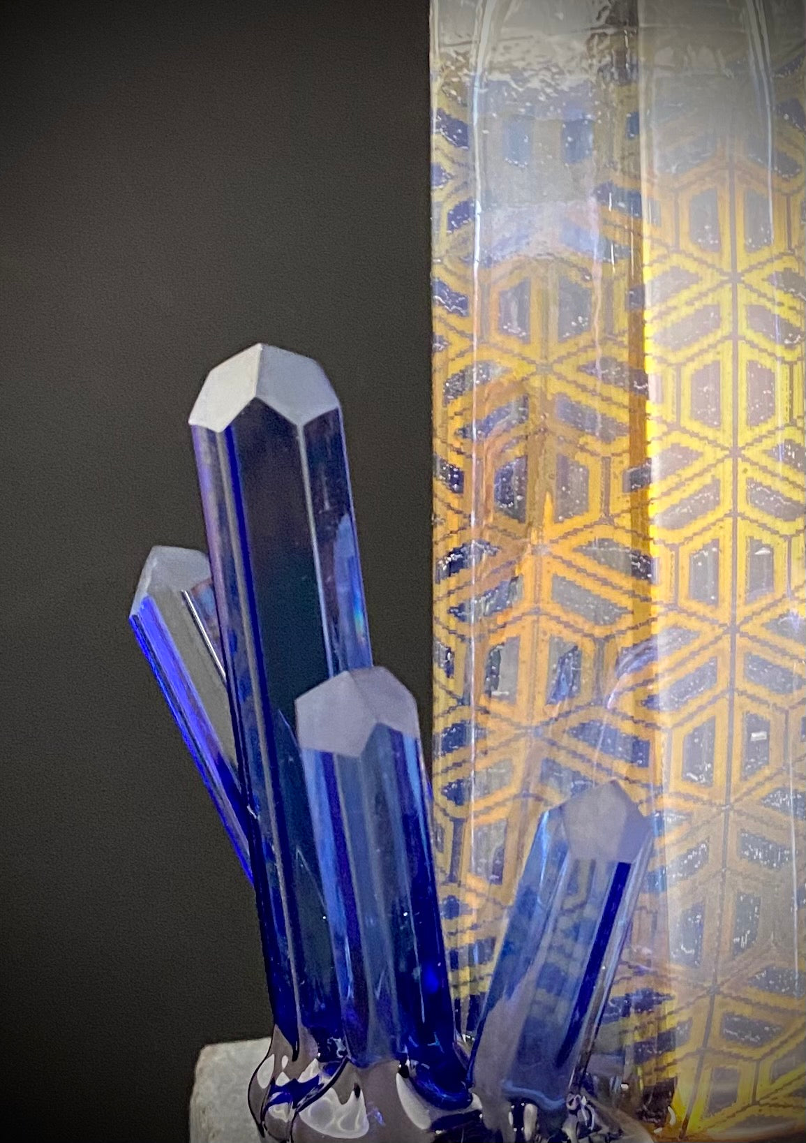 Iolite hex tattoo cluster